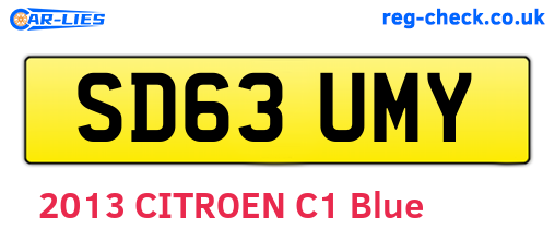 SD63UMY are the vehicle registration plates.