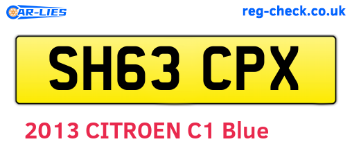 SH63CPX are the vehicle registration plates.