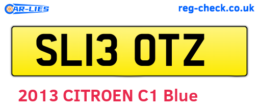 SL13OTZ are the vehicle registration plates.