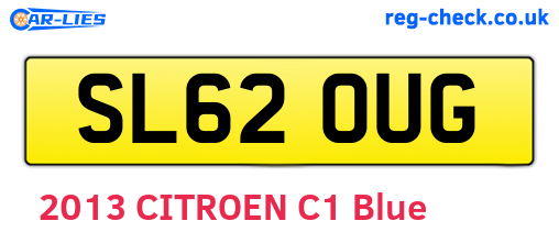 SL62OUG are the vehicle registration plates.
