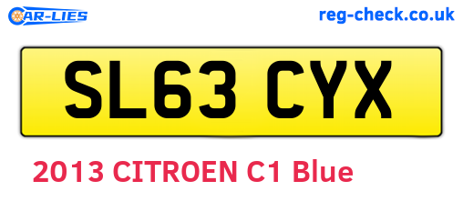 SL63CYX are the vehicle registration plates.
