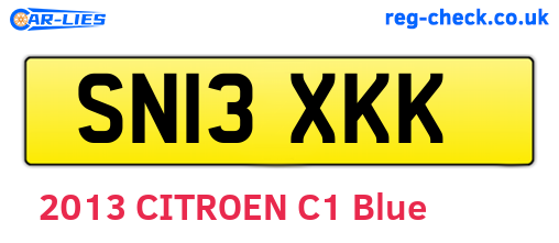 SN13XKK are the vehicle registration plates.