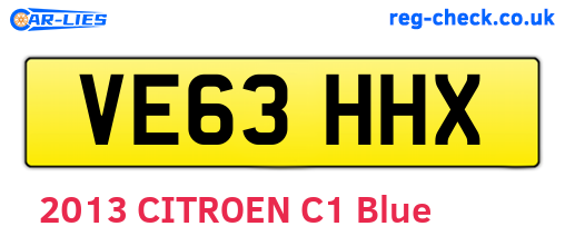 VE63HHX are the vehicle registration plates.