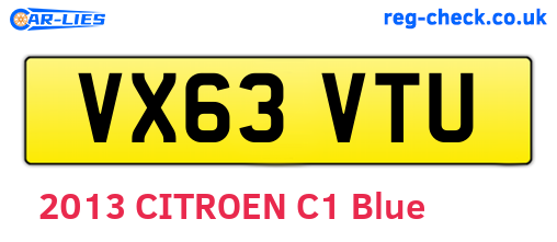 VX63VTU are the vehicle registration plates.