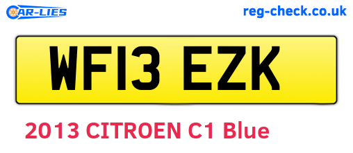 WF13EZK are the vehicle registration plates.