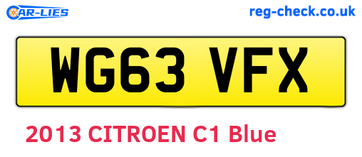 WG63VFX are the vehicle registration plates.