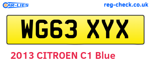WG63XYX are the vehicle registration plates.