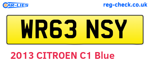 WR63NSY are the vehicle registration plates.