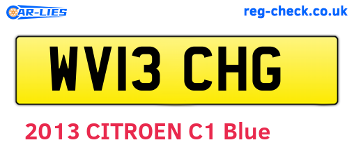 WV13CHG are the vehicle registration plates.
