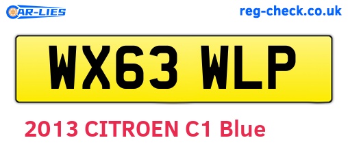 WX63WLP are the vehicle registration plates.