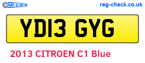 YD13GYG are the vehicle registration plates.
