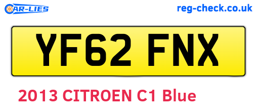 YF62FNX are the vehicle registration plates.