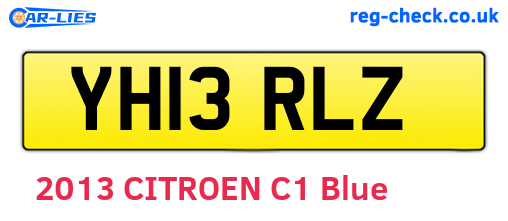 YH13RLZ are the vehicle registration plates.