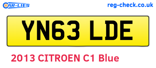 YN63LDE are the vehicle registration plates.