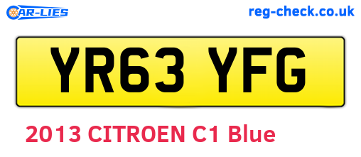 YR63YFG are the vehicle registration plates.