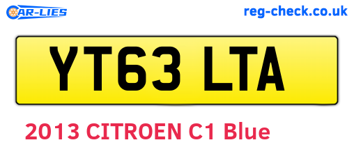 YT63LTA are the vehicle registration plates.