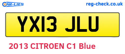 YX13JLU are the vehicle registration plates.