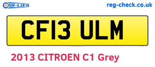 CF13ULM are the vehicle registration plates.