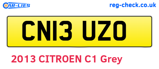 CN13UZO are the vehicle registration plates.