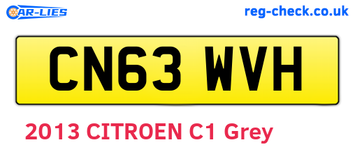 CN63WVH are the vehicle registration plates.