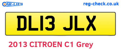 DL13JLX are the vehicle registration plates.