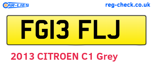 FG13FLJ are the vehicle registration plates.