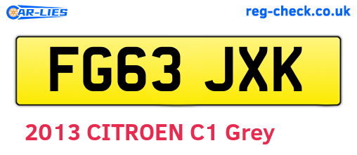 FG63JXK are the vehicle registration plates.