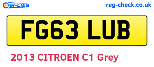 FG63LUB are the vehicle registration plates.