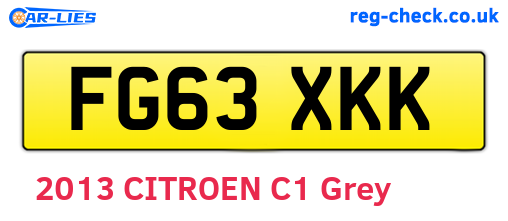 FG63XKK are the vehicle registration plates.