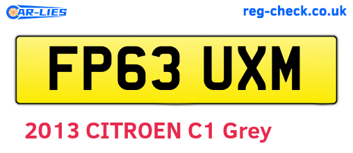 FP63UXM are the vehicle registration plates.