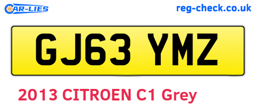 GJ63YMZ are the vehicle registration plates.
