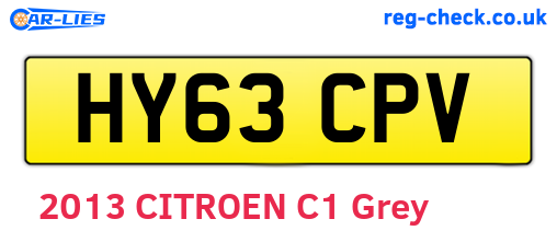 HY63CPV are the vehicle registration plates.