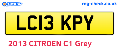 LC13KPY are the vehicle registration plates.