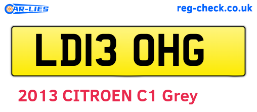 LD13OHG are the vehicle registration plates.