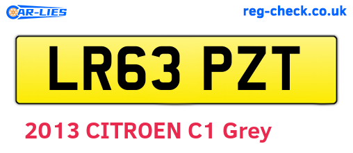 LR63PZT are the vehicle registration plates.