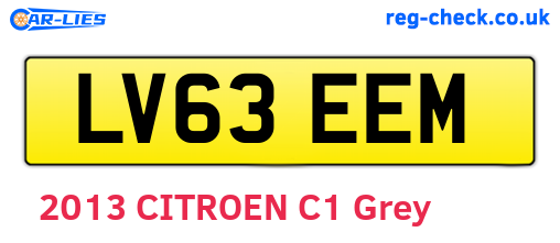 LV63EEM are the vehicle registration plates.