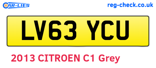LV63YCU are the vehicle registration plates.