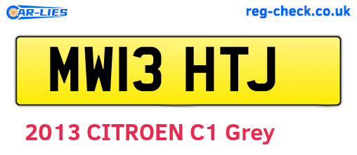 MW13HTJ are the vehicle registration plates.