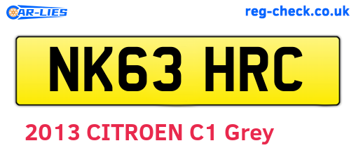 NK63HRC are the vehicle registration plates.