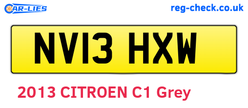 NV13HXW are the vehicle registration plates.