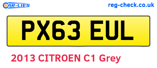 PX63EUL are the vehicle registration plates.
