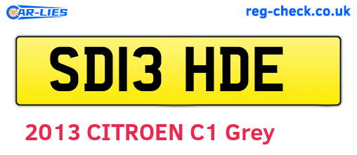 SD13HDE are the vehicle registration plates.