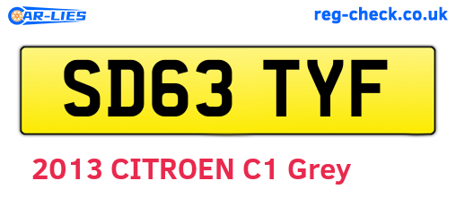 SD63TYF are the vehicle registration plates.