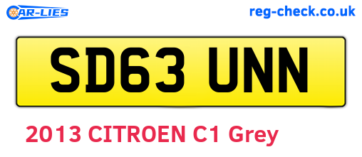 SD63UNN are the vehicle registration plates.