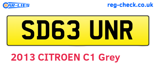 SD63UNR are the vehicle registration plates.