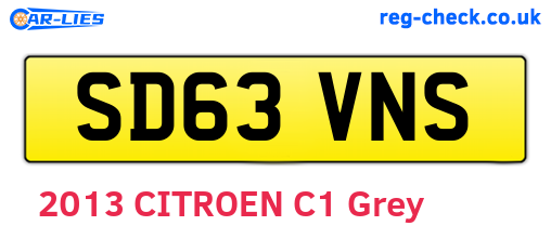 SD63VNS are the vehicle registration plates.