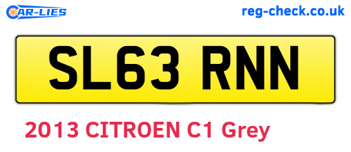 SL63RNN are the vehicle registration plates.