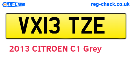 VX13TZE are the vehicle registration plates.