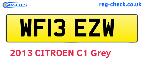 WF13EZW are the vehicle registration plates.
