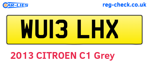 WU13LHX are the vehicle registration plates.